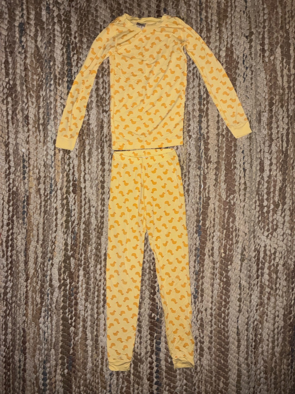 Hanna Andersson Yellow Duck-Print Pajama Set